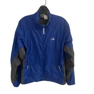 The North Face Royal Blue and Gray Full Zip Windbreaker Jacket Mens Small AS IS